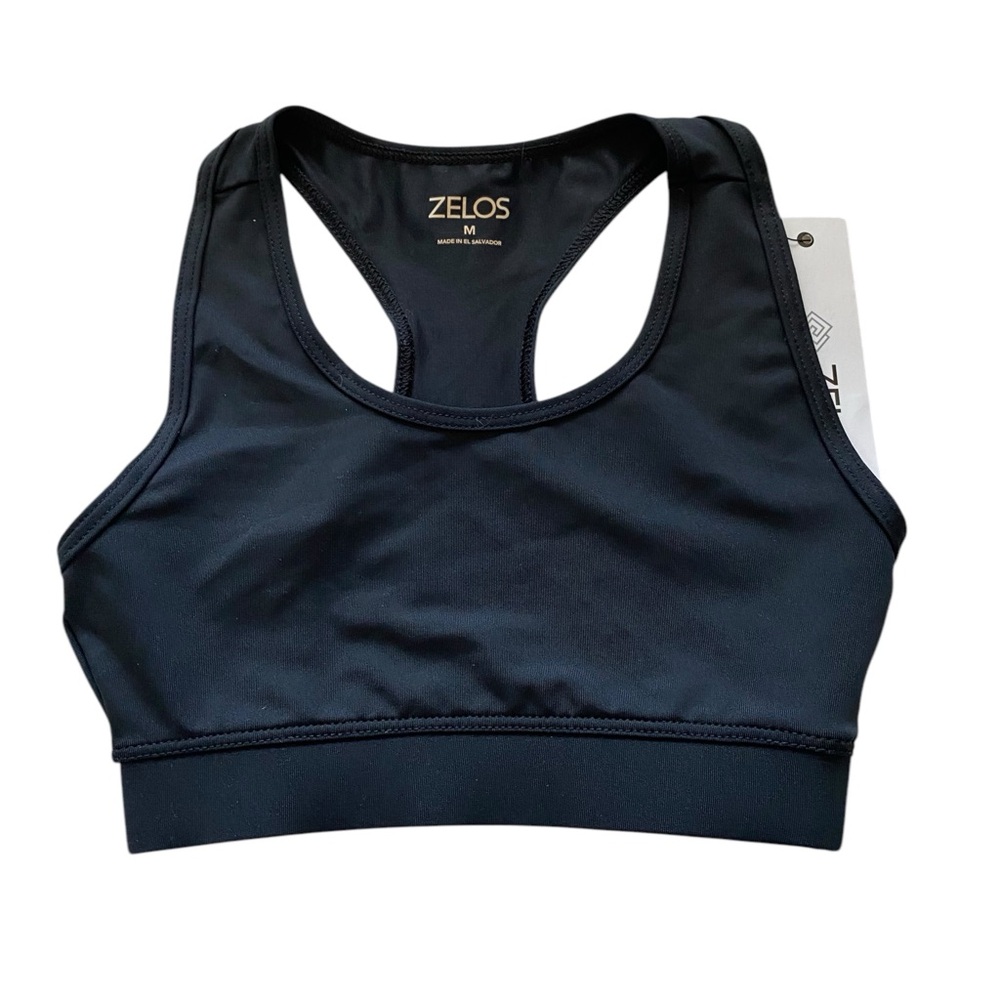 ZELOS Girl’s Black Racer Back Sports Bra  Size: M